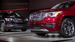 2017 GMC Acadia crossover SUVs are revealed at the 2016 North American International Auto Show January 12th, 2016 in Detroit, Michigan.