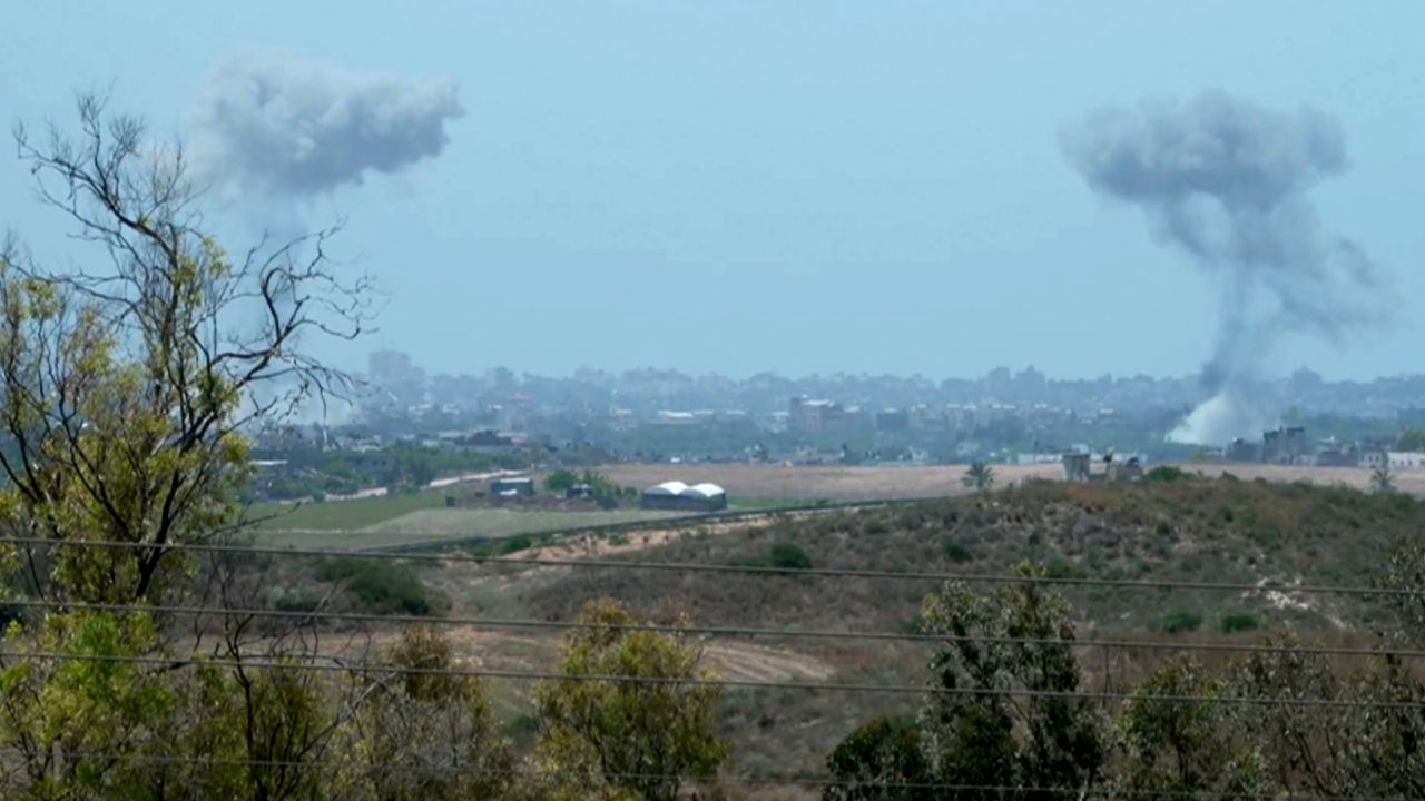 CNN video shows smoke rising in Gaza on May 13. 