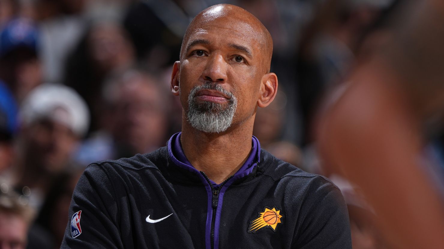 Head Coach Monty Williams of the Phoenix Suns looks on during Game Two of its NBA playoff series against the Denver Nuggets on May 1, 2023, at the Ball Arena in Denver, Colorado.