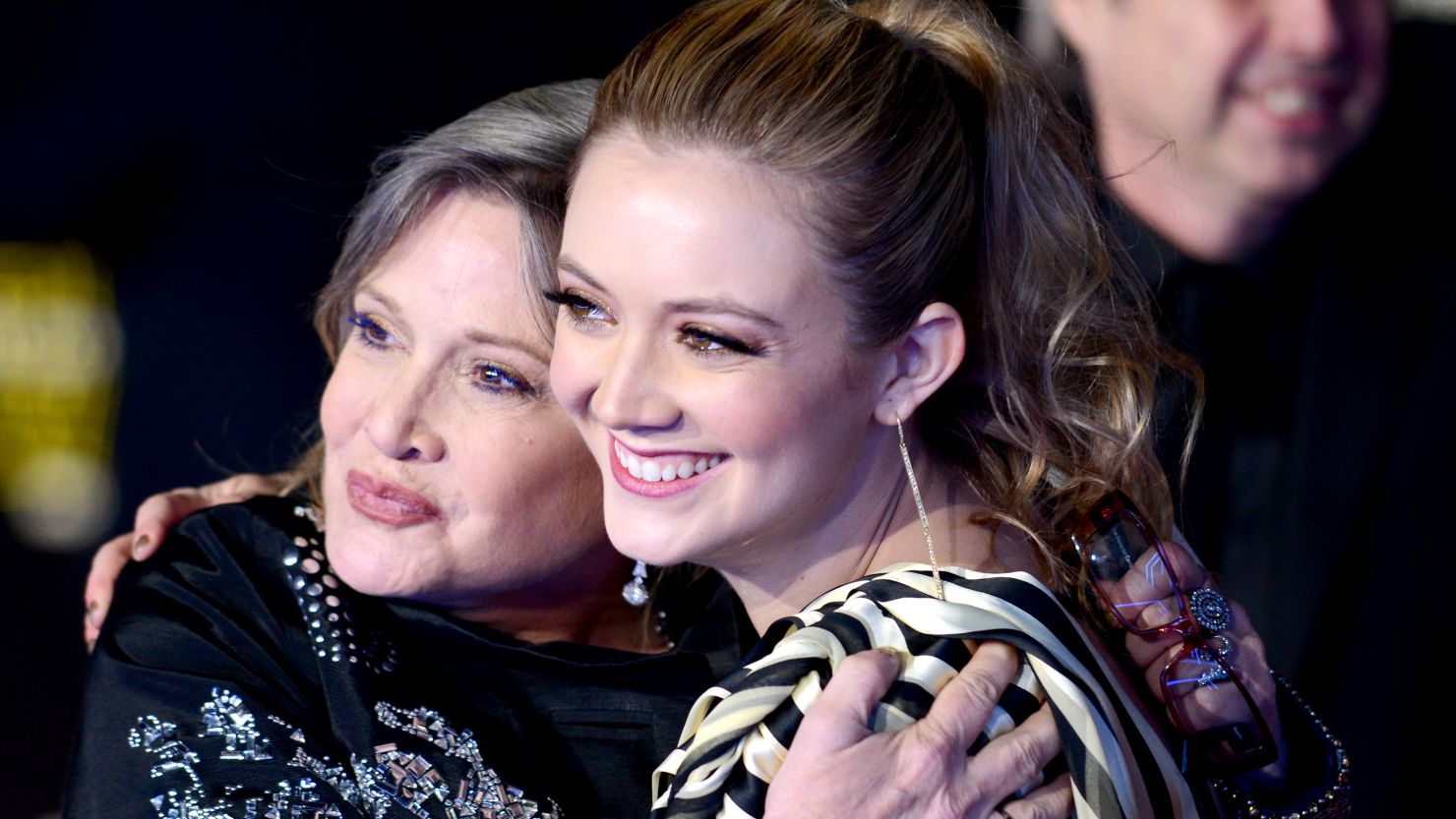 Carrie Fisher, left, and Billie Lourd at the 2015 premiere of 'Star Wars: The Force Awakens' in Los Angeles. 