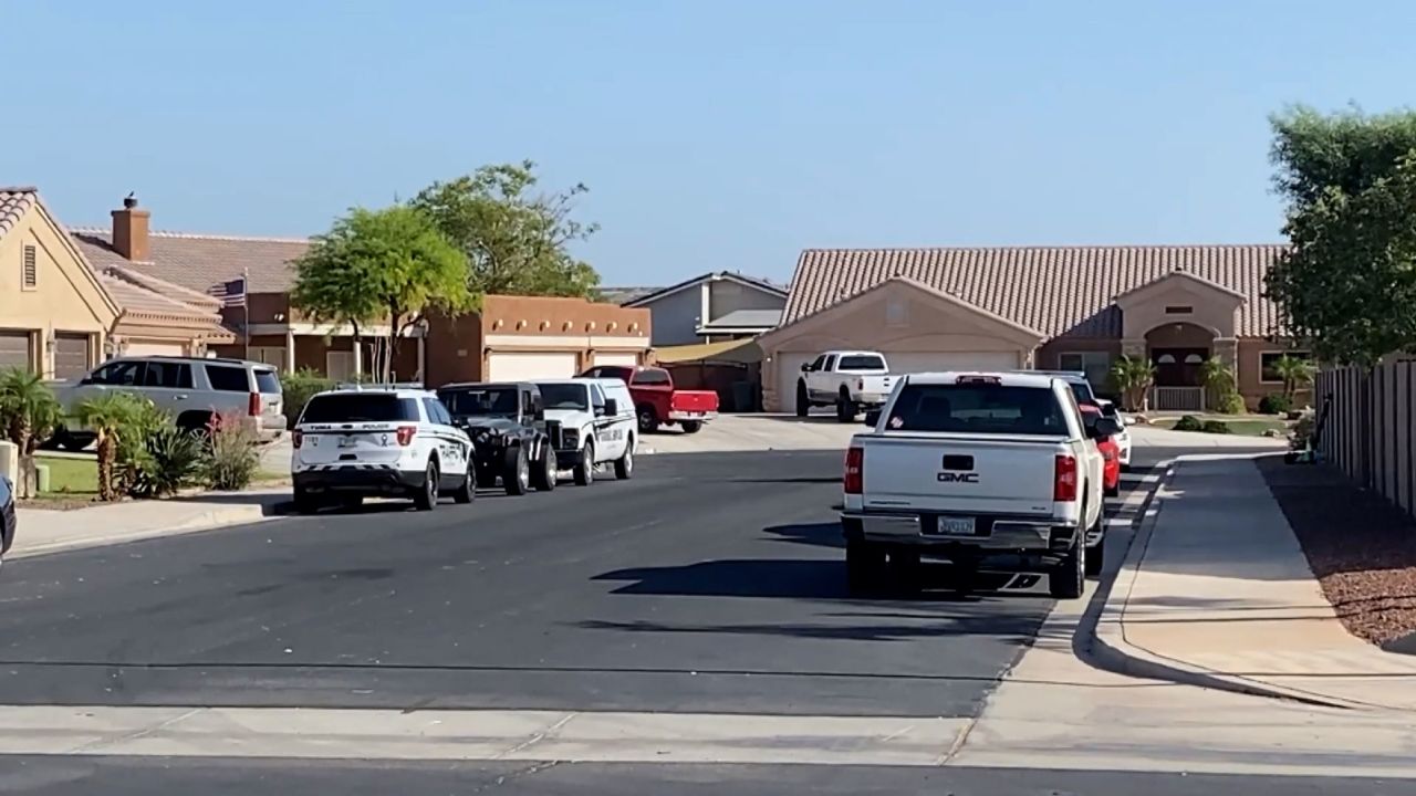 Law enforcement at the scene where a shooting took place late Saturday in Yuma, Arizona.