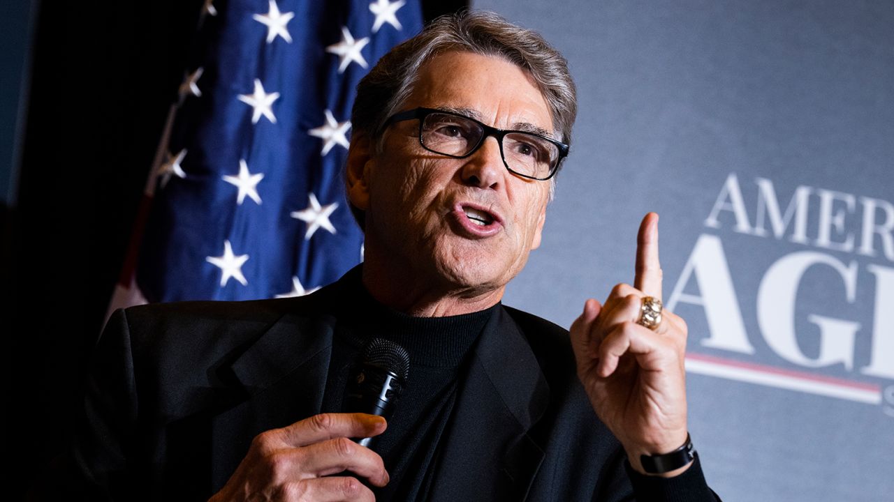 Former Energy Secretary Rick Perry participates in a discussion at an America First Policy Institute summit in Washington, DC, on July 25, 2022. 