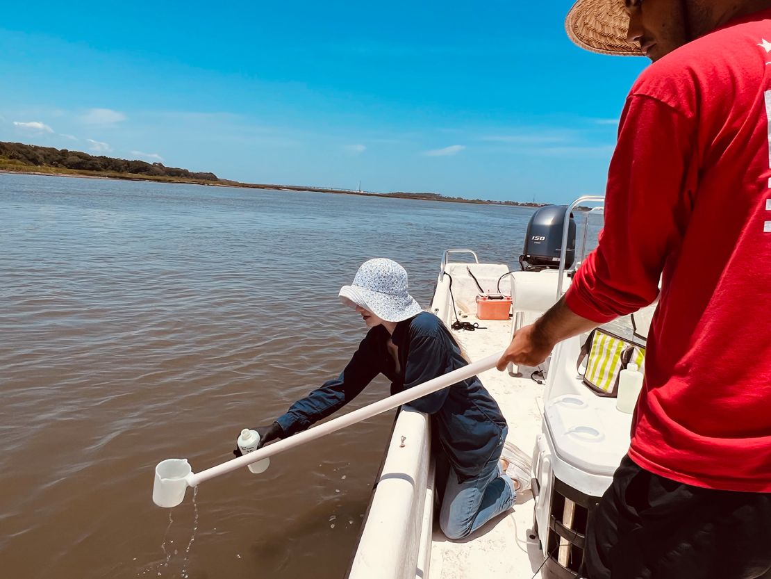 The team collecting water samples in St Augustine, Florida. 