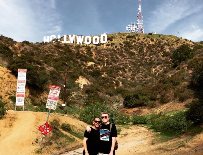 <strong>Long distance</strong>: John and Hunter lived in different cities, but traveled to meet one another when they could. Here they are on a trip to Los Angeles during this period.