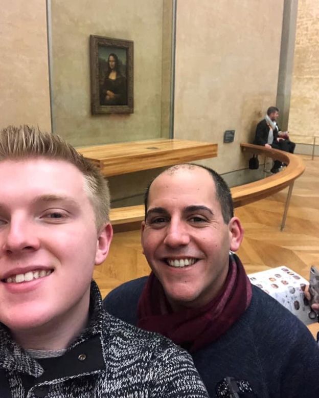 <strong>Honeymooning: </strong>They went to Paris for their Honeymoon. Here they are touring the Louvre. Hunter calls the trip a "lavish European vacation."
