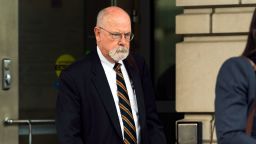 In this May 2022 photo, special counsel John Durham, the prosecutor appointed to investigate potential government wrongdoing in the early days of the Trump-Russia probe, leaves federal court in Washington, DC.