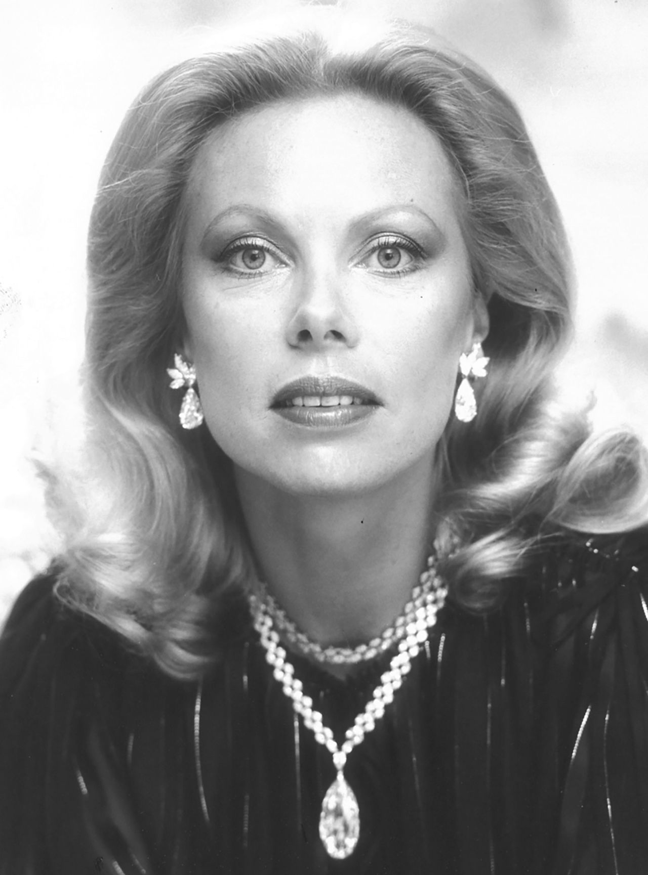 Heidi Horten pictured wearing the Briollete of India necklace, which sold for 6.3 million Swiss francs ($7 million).