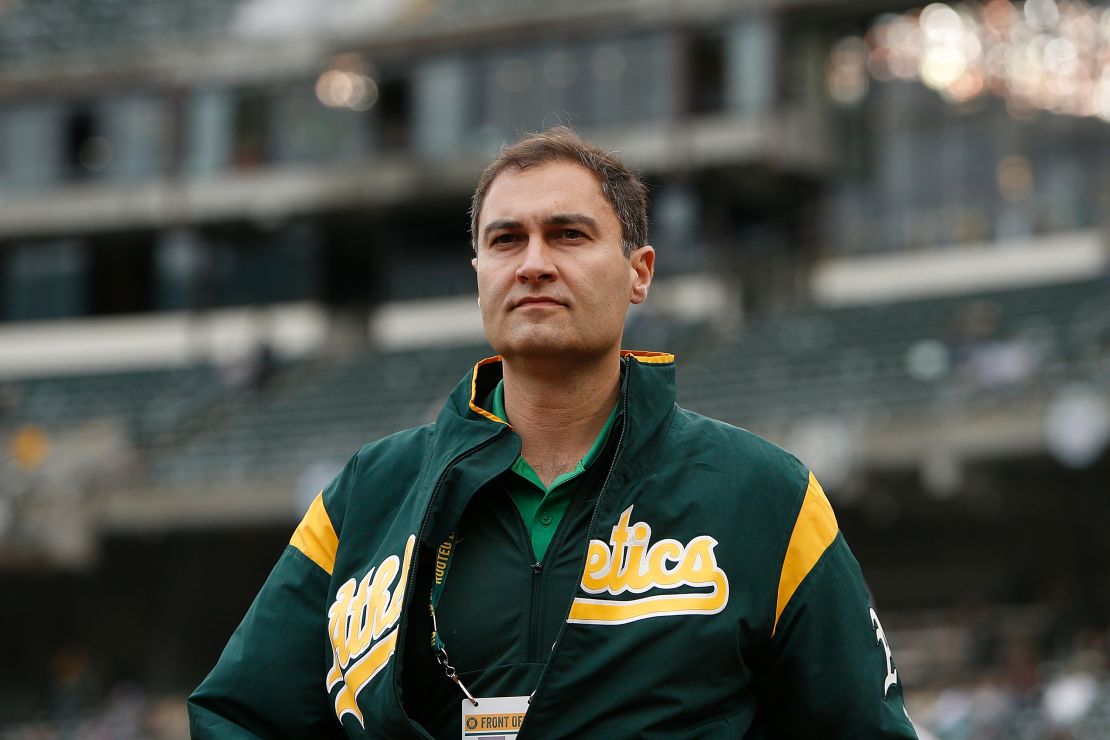 Athletics president Dave Kaval attends a game against the Seattle Mariners in June 2019.