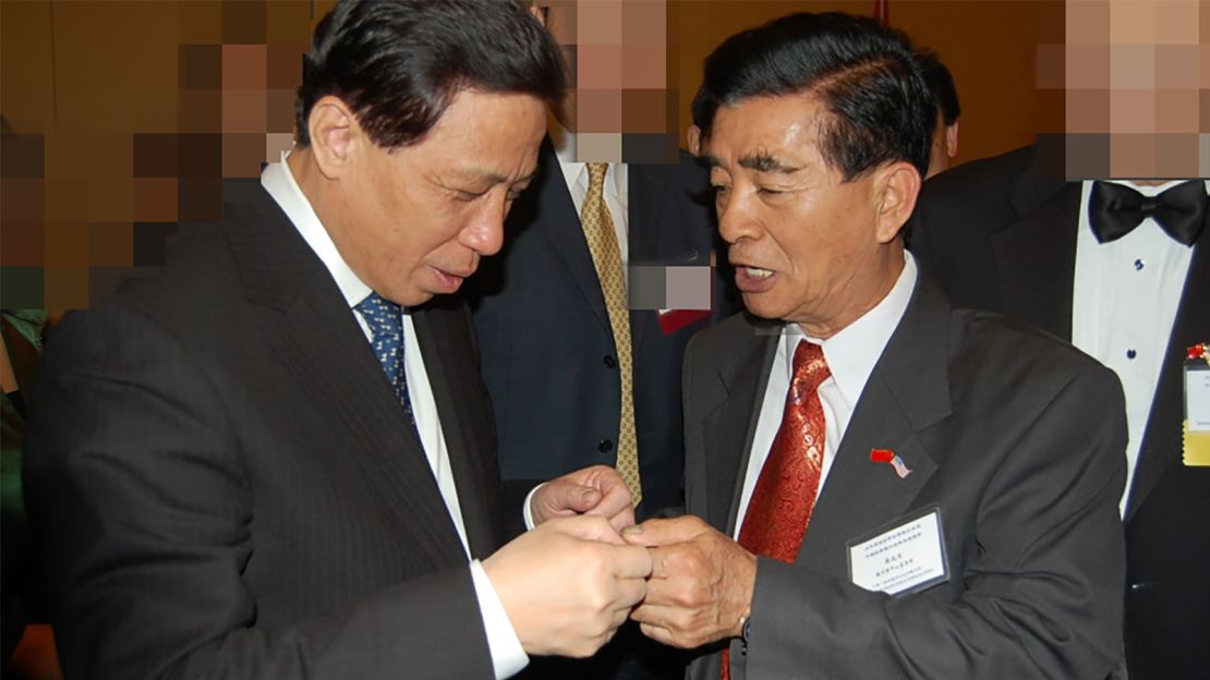 This photo shows John Leung meeting with Zhang Yesui, the former Chinese Ambassador to the US who later became China's Vice Foreign Minister. Portions of the image were blurred by CNN for privacy concerns.