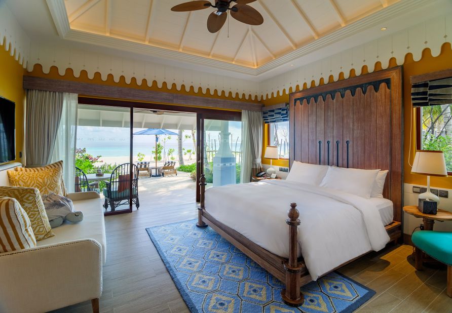 <strong>SAii Lagoon Maldives, Curio Collection by Hilton: </strong>At the CROSSROADS' SAii Lagoon resort, guests can opt for rooms with direct beach access or overwater villas. Pictured is the two-bedroom family beach villa.<strong> </strong>
