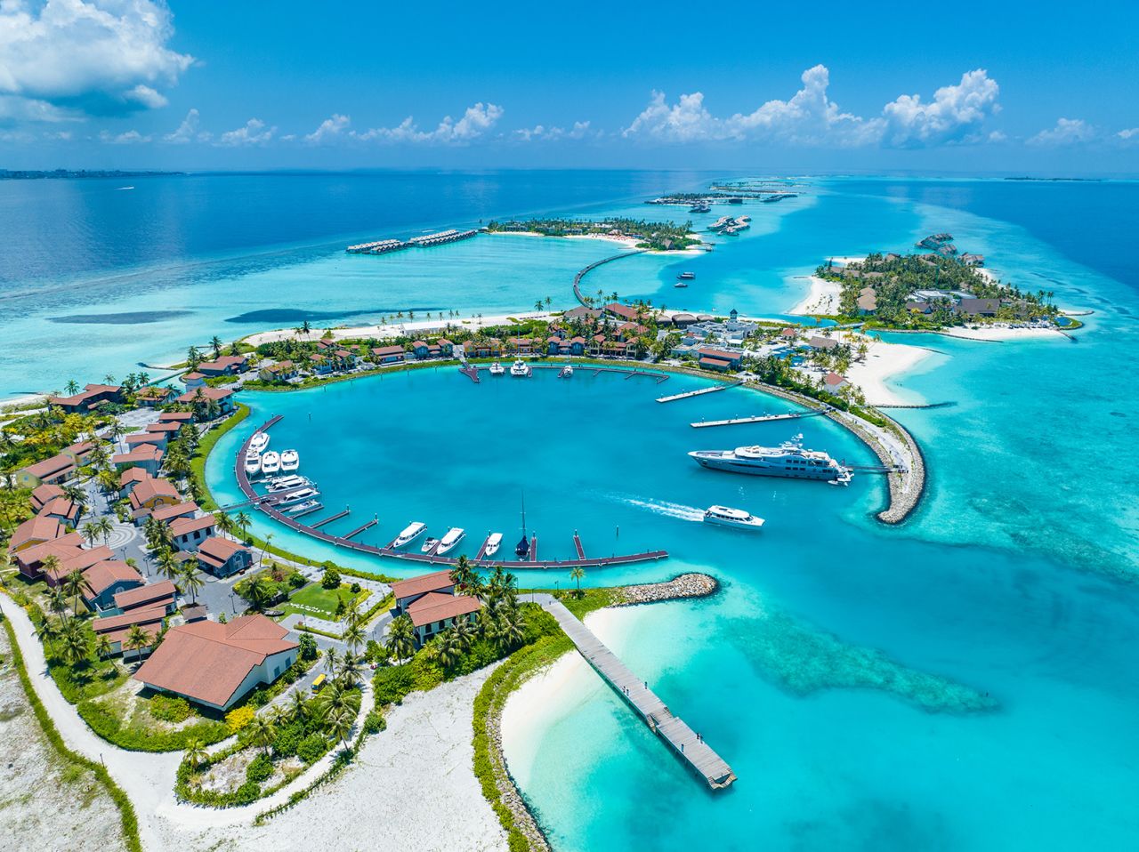 <strong>CROSSROADS Maldives: </strong>Opened in 2019,  CROSSROADS Maldives is the country's first integrated, multi-island resort complex. It features two resorts, more than a dozen restaurants, a beach club for day use and a marina.  
