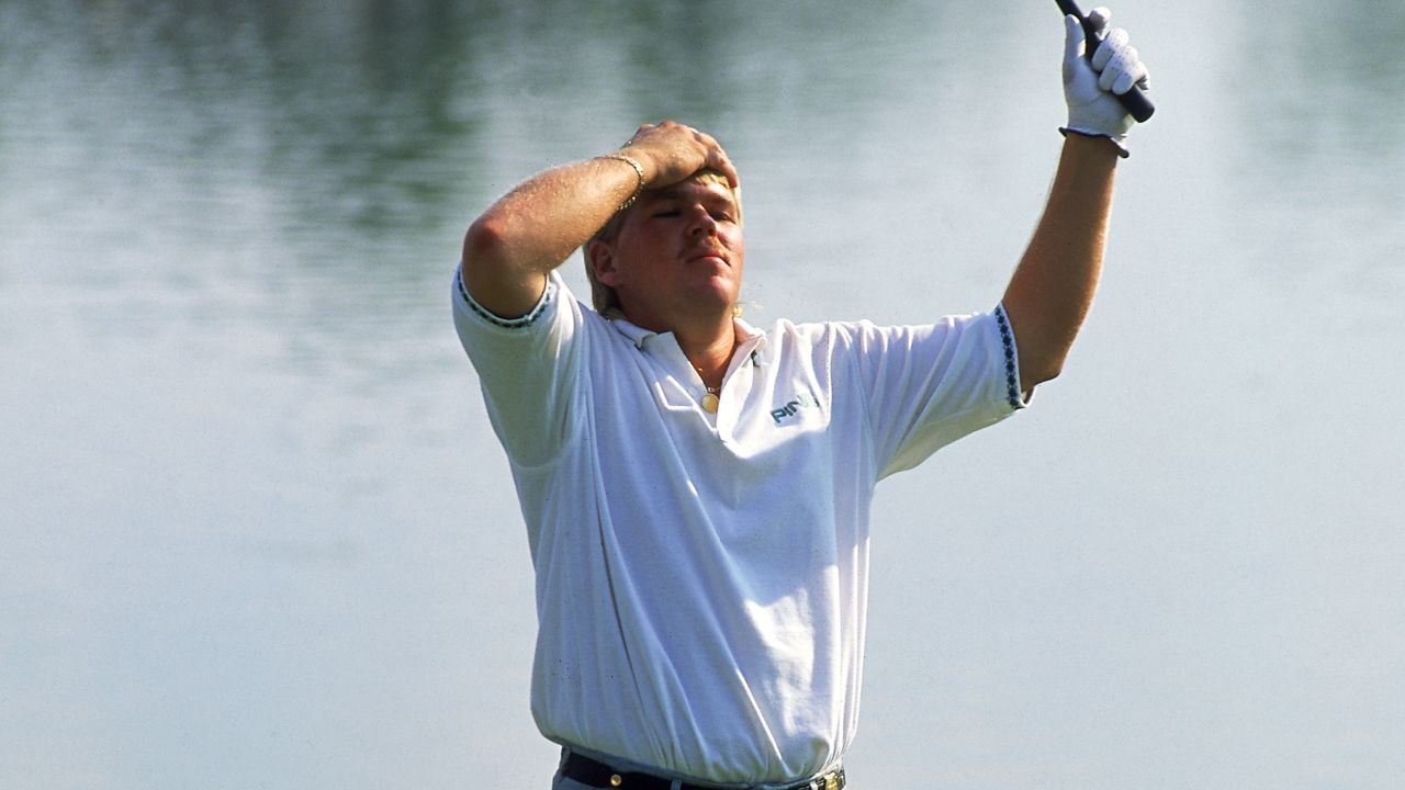 Daly, moments after putting for the championship.