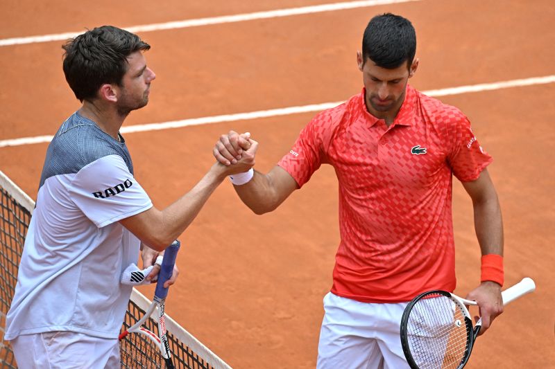 Novak Djokovic wasn't happy after Cameron Norrie hit the back of