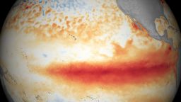 Ocean temperatures warmed by a strong El Niño in January 2016