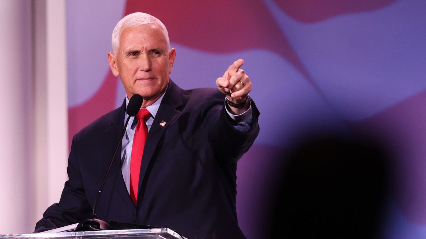 Former Vice President Mike Pence speaks to guests at the Republican Jewish Coalition Annual Leadership Meeting on November 18, 2022 in Las Vegas, Nevada.