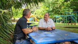 Humberto Marchand (R) during an interview with CNN en Español.