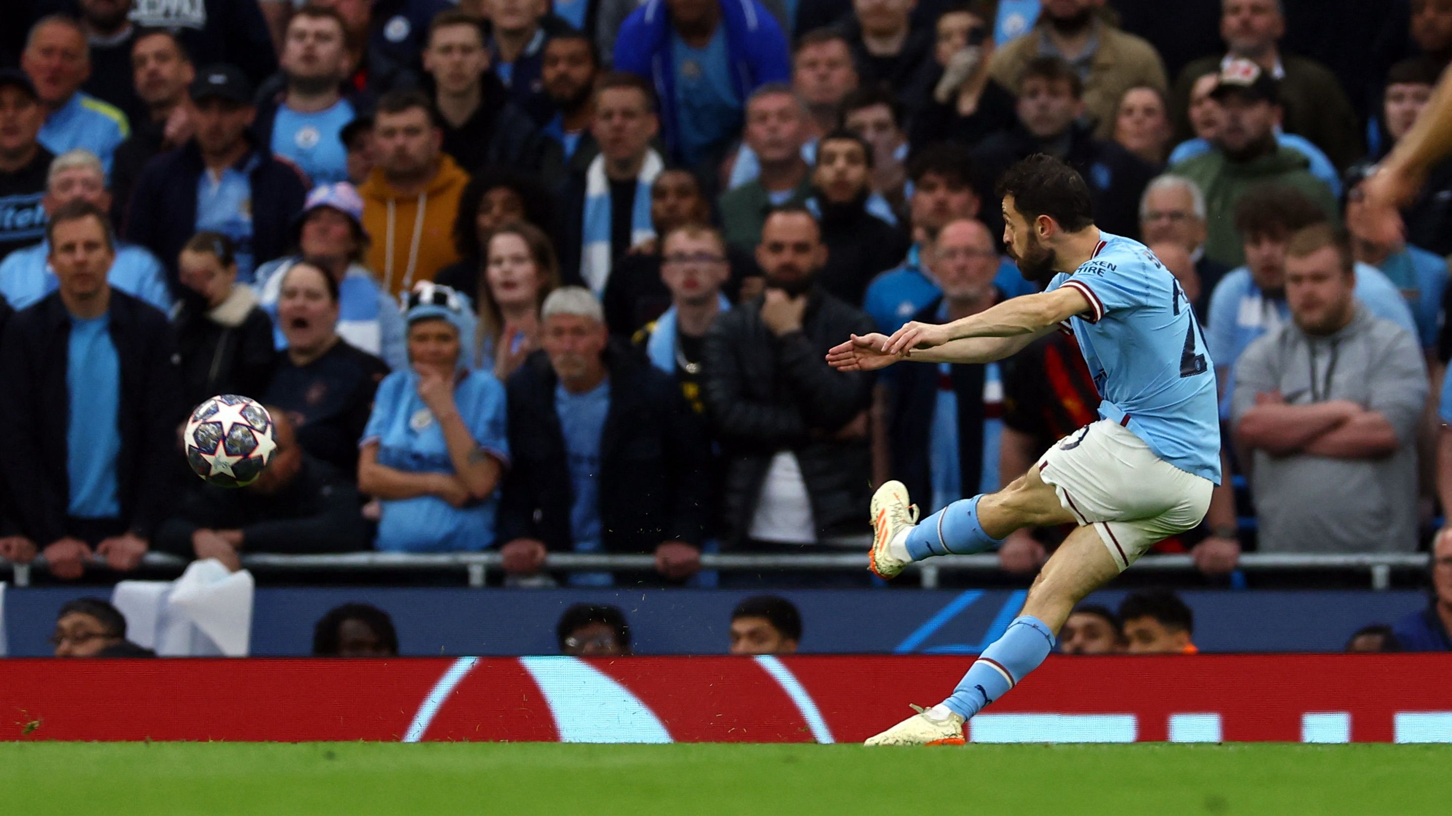 Manchester City's Manuel Akanji heads the ball during the