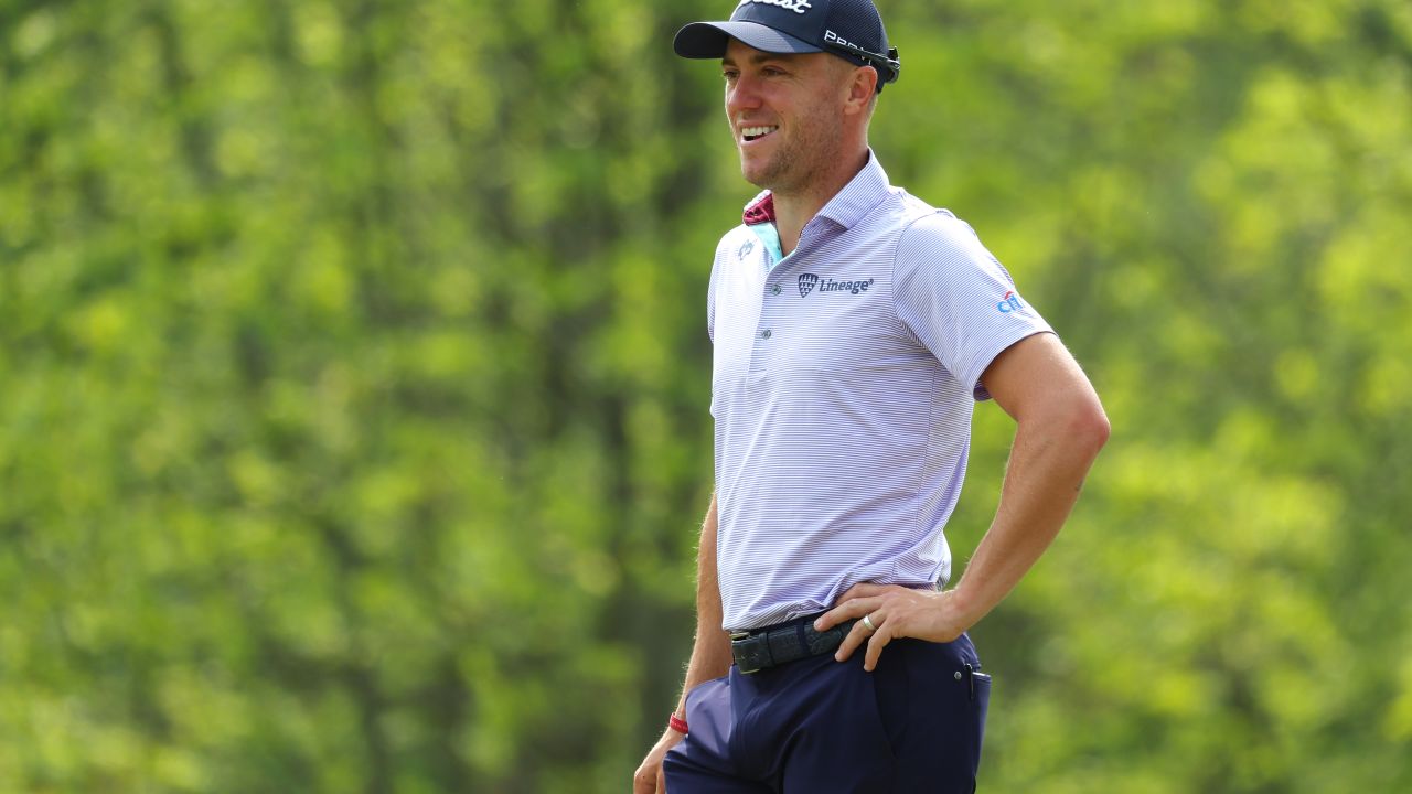 Thomas was all smiles during a practice round on Tuesday.