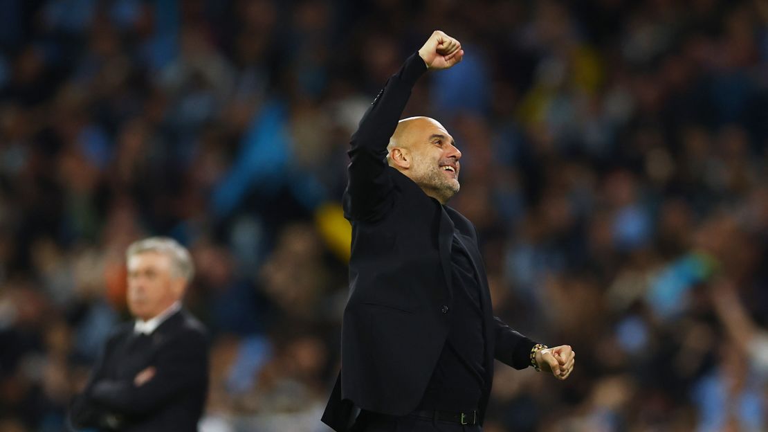 Manchester City manager Pep Guardiola hailed a special night. 