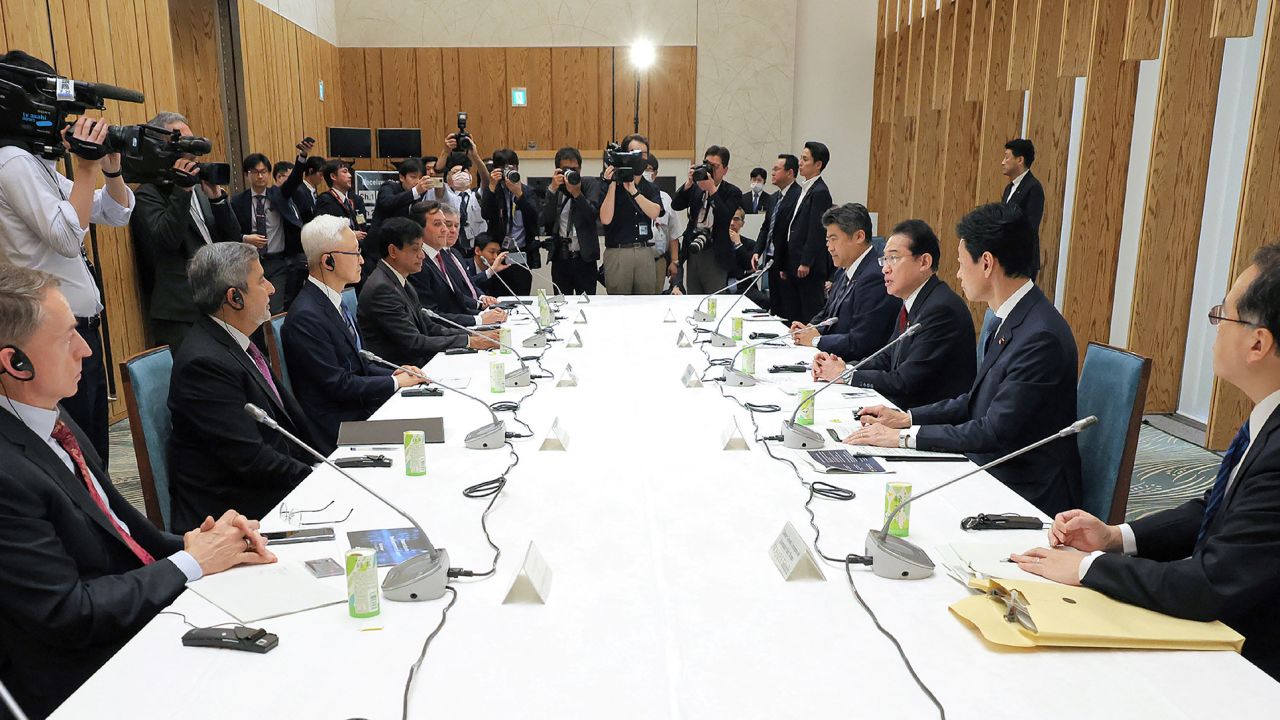 Japan's Prime Minister Fumio Kishida meets executives of major global chipmakers ahead of a G7 summit.