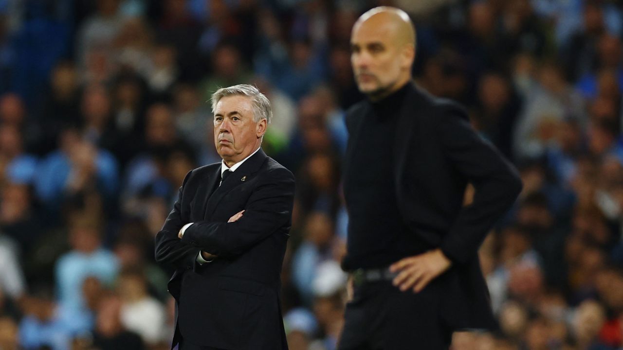Real Madrid coach Carlo Ancelotti looked on as his side lost 4-0 on Wednesday. 