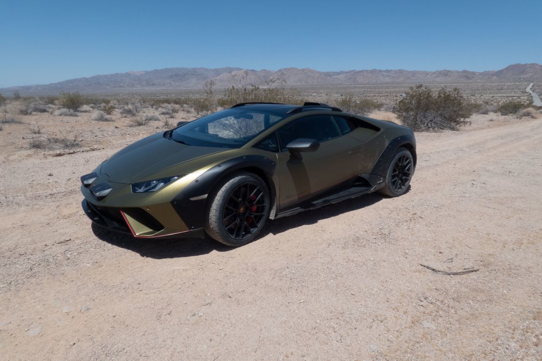 A Lamborghini Haracán Sterrato in the desert in California.