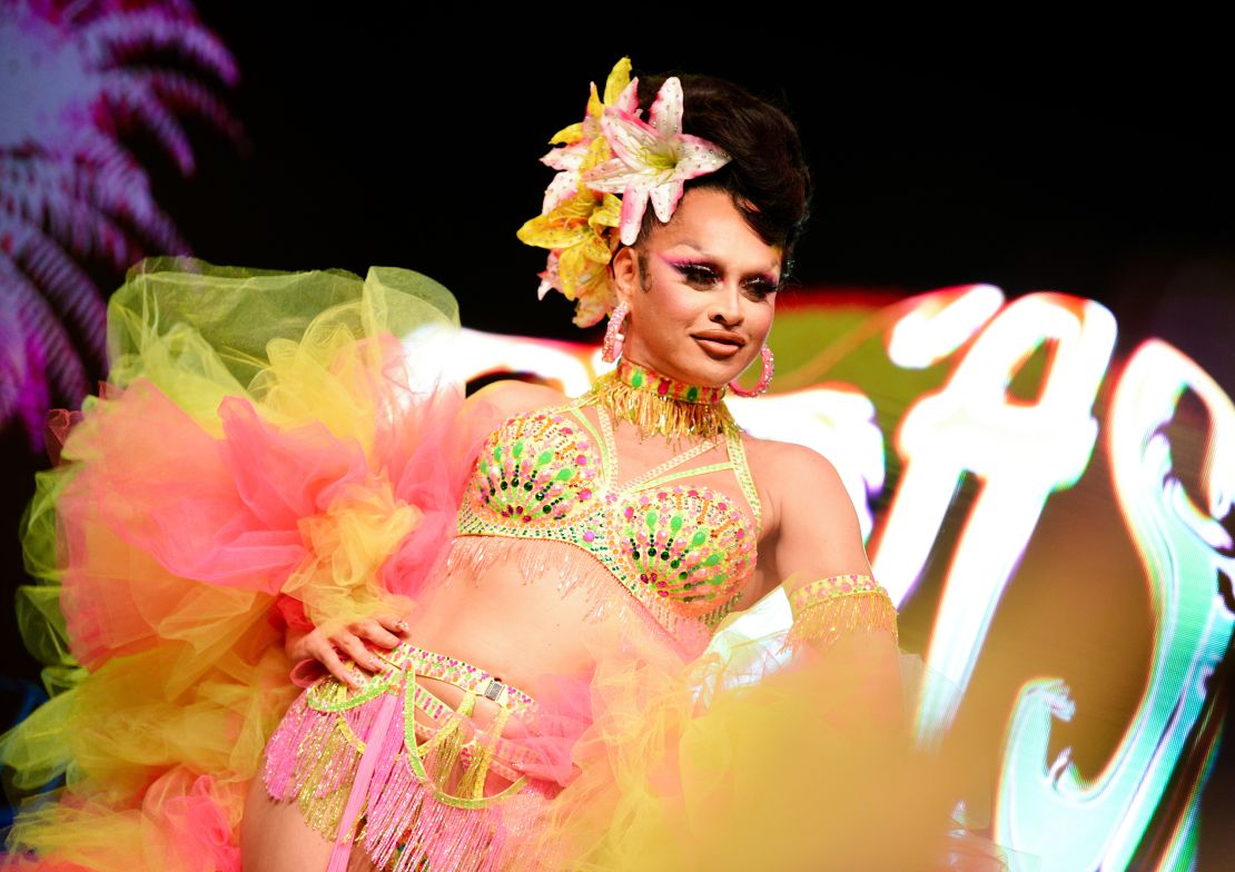 Sasha Colby, winner of "RuPaul's Drag Race" Season 15, performing ahead of DragCon LA 2023 last week.