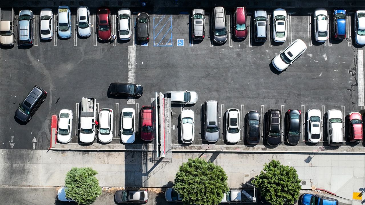 There are an estimated three to eight parking spots for every car in America.