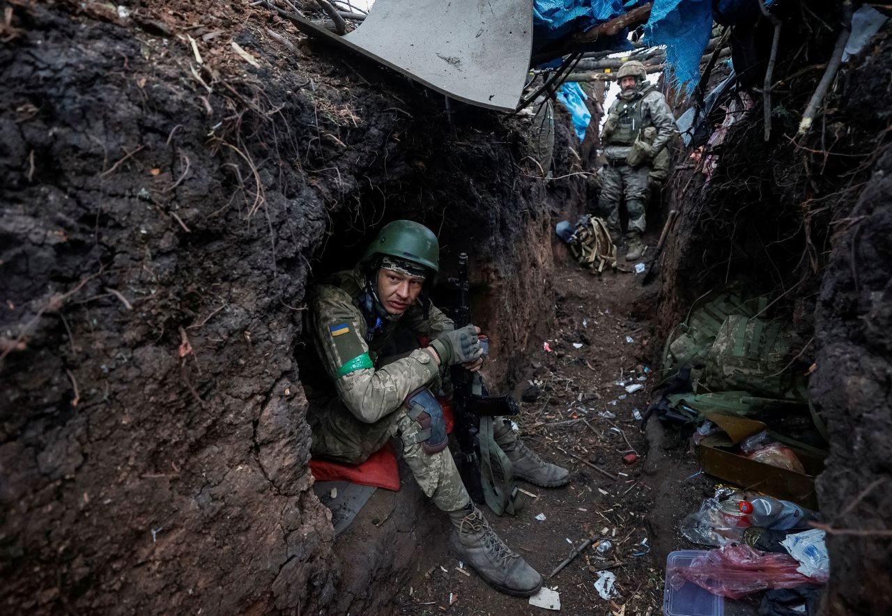 Ukrainian servicemen rest at their positions near the front-line city of Bakhmut on Thursday, May 11. <a href="https://www.cnn.com/2023/05/11/europe/bakhmut-counterattacks-underway-intl/index.html" target="_blank">Bakhmut is the site of a monthslong assault by Russian forces</a>, including Wagner mercenaries, that has driven thousands from their homes and left the area devastated.