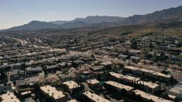 An aerial view shows homes and apartments in a neighborhood in El Paso, Texas, on December 19, 2022.