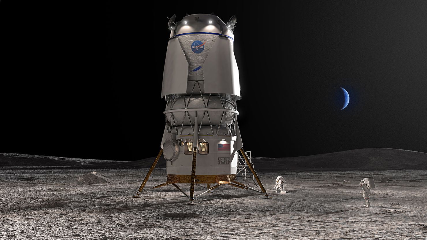 Artist's concept of the Blue Moon lander.