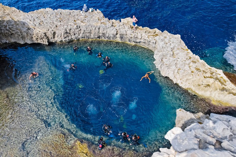 <strong>Go deep: </strong>The Blue Hole is one of the most famous diving sites in the Mediterranean.