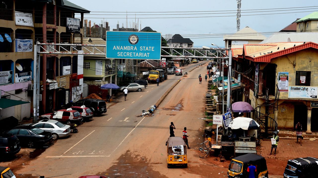 This 2021 photo shows a partially deserted street in Onitsha, Anambra state. 