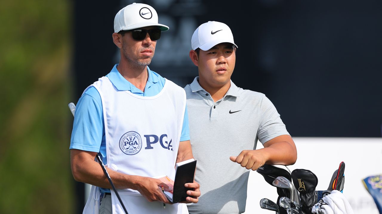 Tom Kim had an interesting first round of the 2023 PGA Championship at Oak Hill Country Club.
