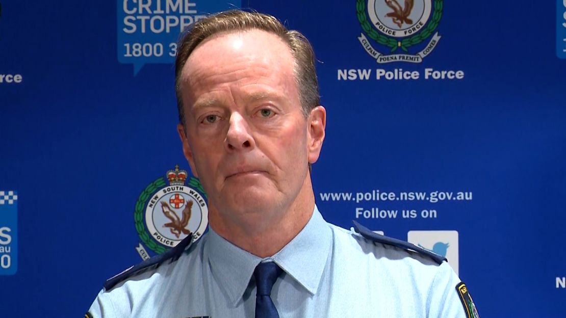 Peter Cotter, NSW Police Force Assistant Commissioner, takes part in a press conference on May 19.