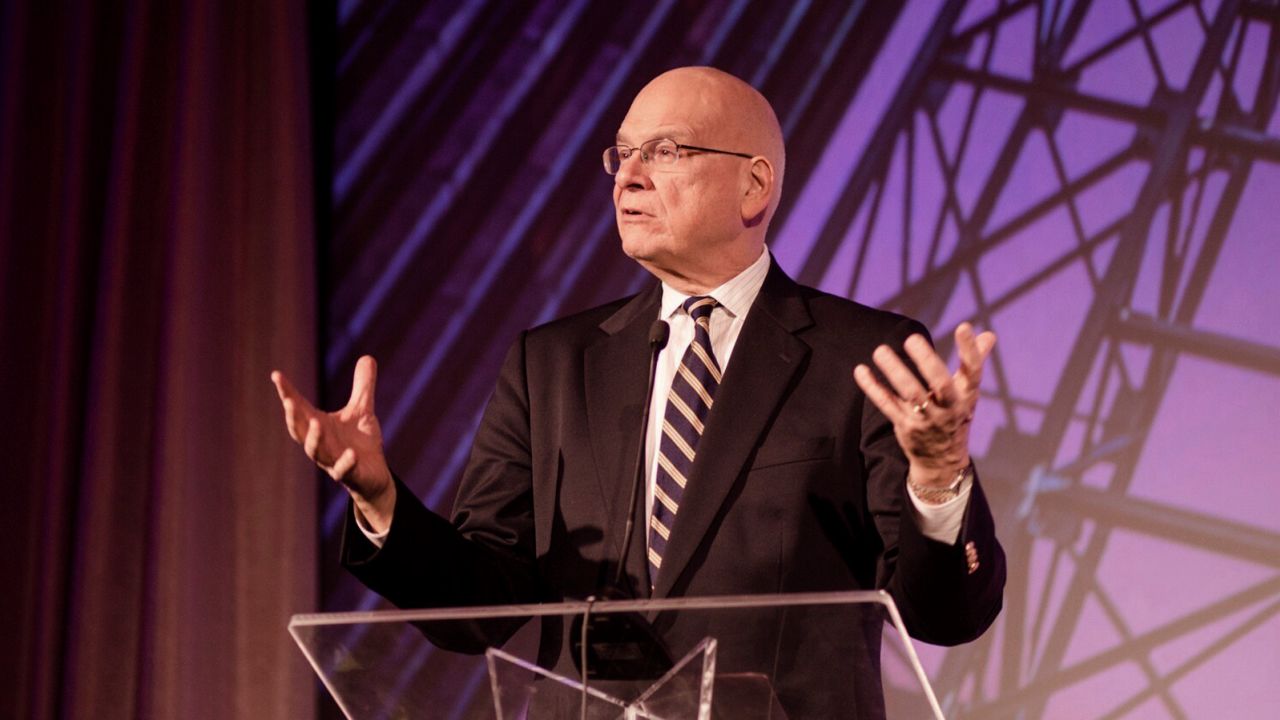 This undated photo shows prominent pastor and author Timothy Keller at one of his many speaking engagements. Keller died Friday, May 19, at the age of 72. 