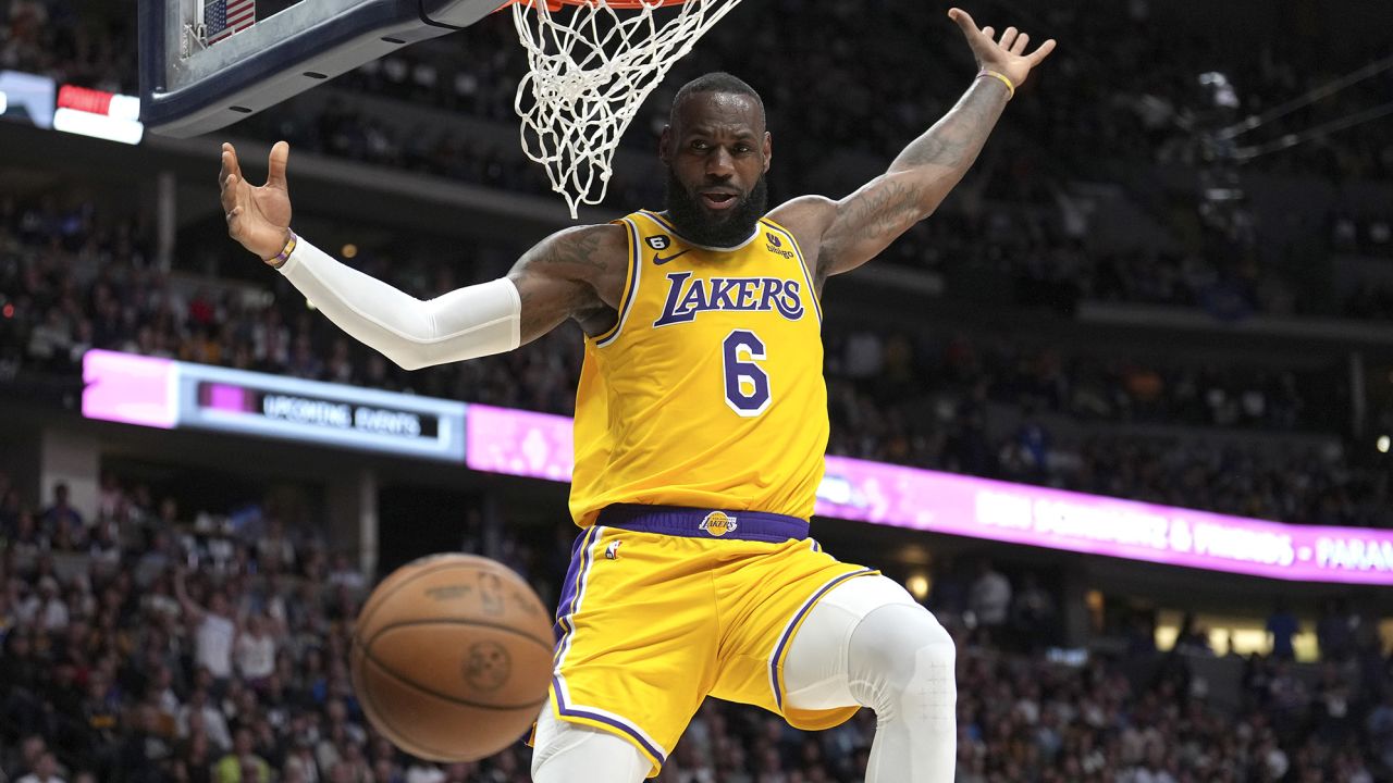 LeBron James missed an easy dunk as the Los Angeles Lakers lost to the Denver Nuggets in Game 2.