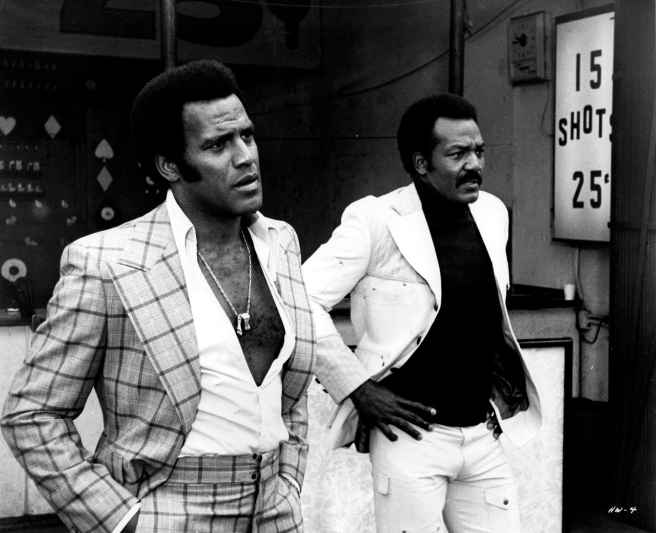 Brown, right, and Fred Williamson star in the 1974 film "Three the Hard Way."