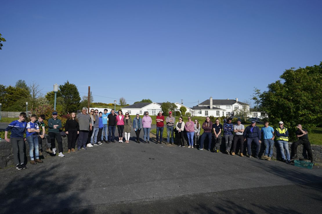 Local residents blockade  accommodation for asylum-seekers at the Magowna House hotel in Inch, County Clare on Tuesday May 16, 2023.