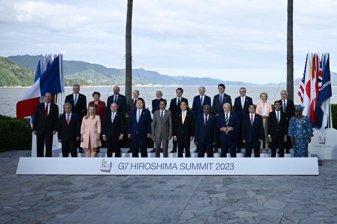 World leaders from G7 and invited countries in Hiroshima on May 20, 2023