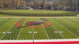 The Salamanca High School football field, featuring the school's Warrior mascot, in Salamanca, N.Y., April 14, 2023. The New York Board of Regents is expected to approve a policy barring school nicknames like "the Warriors." A provision allows their use if a tribal nation endorses them.