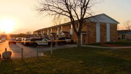 An apartment in Lafayette, Indiana, where police say a three-year-old child shot and injured two people in Thursday evening.