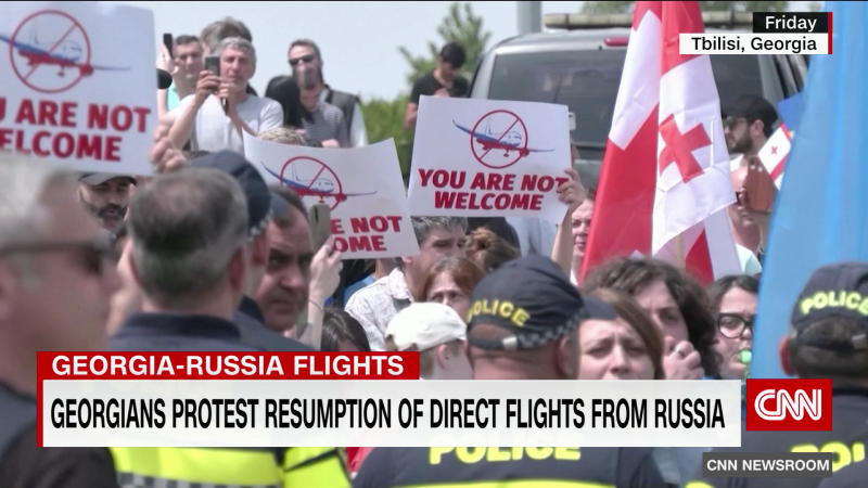 Georgians protest resumption of direct flights from Russia | CNN