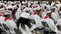 Students attend their commencement ceremony at Harrison Central High School in Gulfport, Mississippi, on Saturday, May 20.