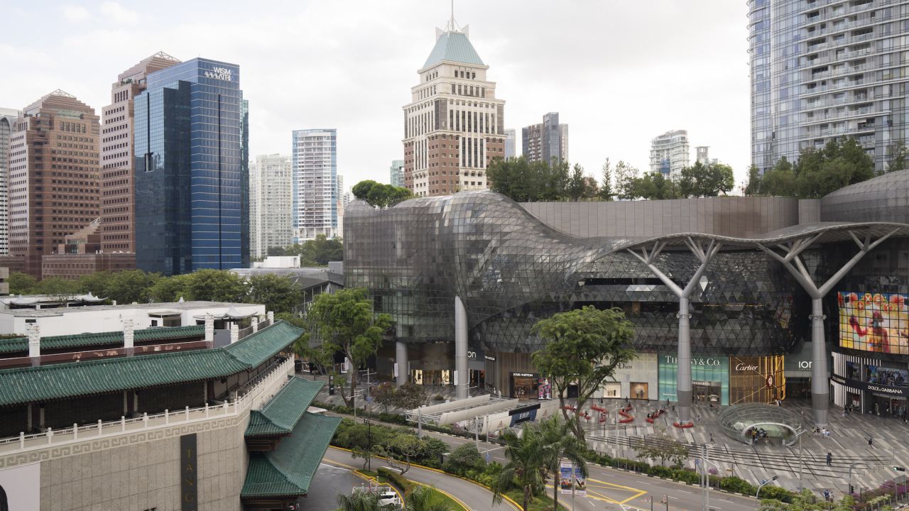 The Ion Orchard shopping mall, right, on Orchard Road in Singapore.