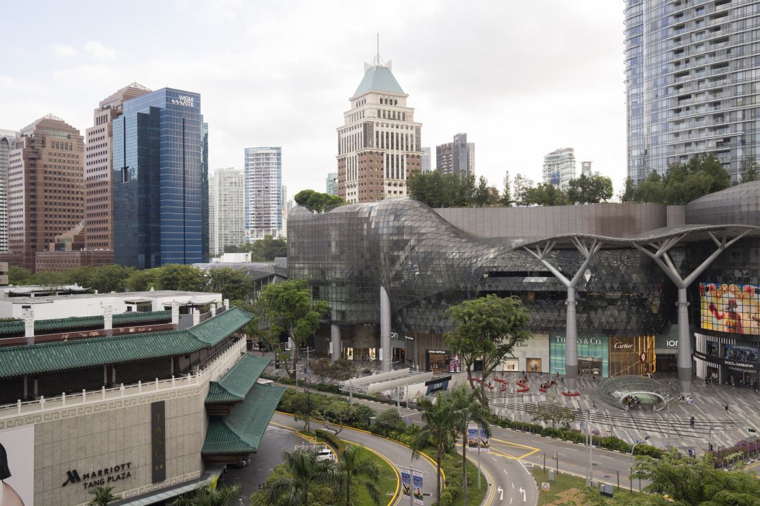 The Ion Orchard shopping mall, right, on Orchard Road in Singapore.