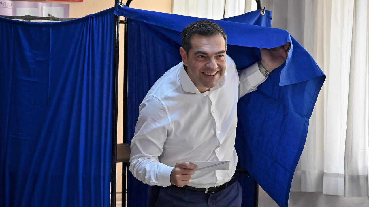 Alexis Tsipras, leader of the main opposition  leftist Syriza party. 
