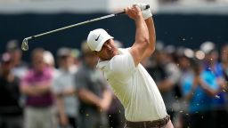 Brooks Koepka hits from the fairway on the fourth hole during the final round of the PGA Championship golf tournament at Oak Hill Country Club on Sunday, May 21, 2023, in Pittsford, N.Y. (AP Photo/Eric Gay)