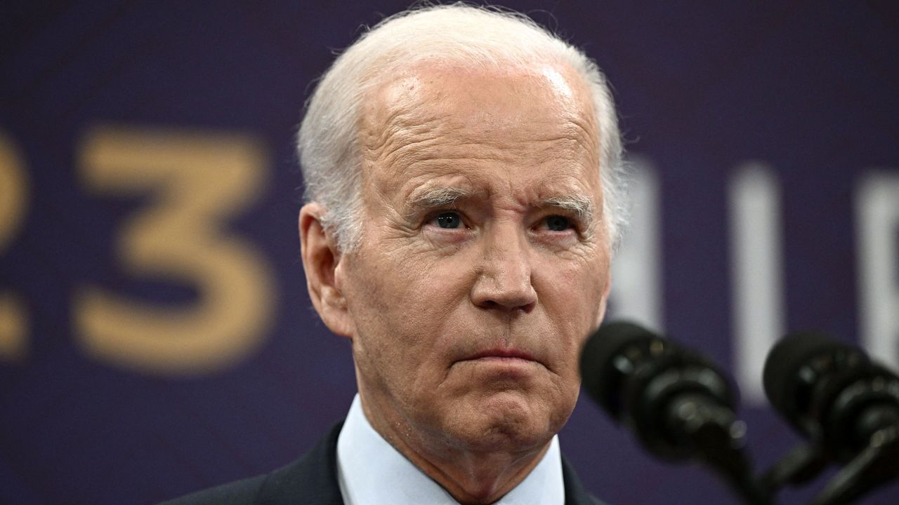 US President Joe Biden speaks during a press conference following the G7 Leaders' Summit in Hiroshima, Japan, on May 21