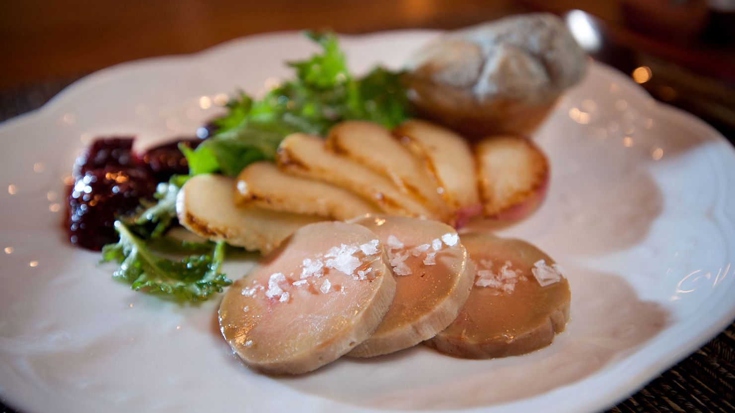 Foie gras served in a restaurant in California. 